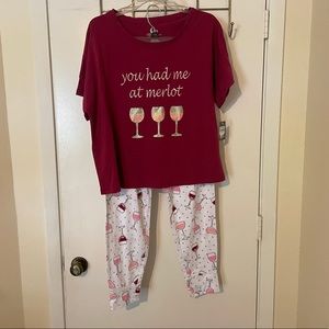 NWT PJ Couture wine pajamas